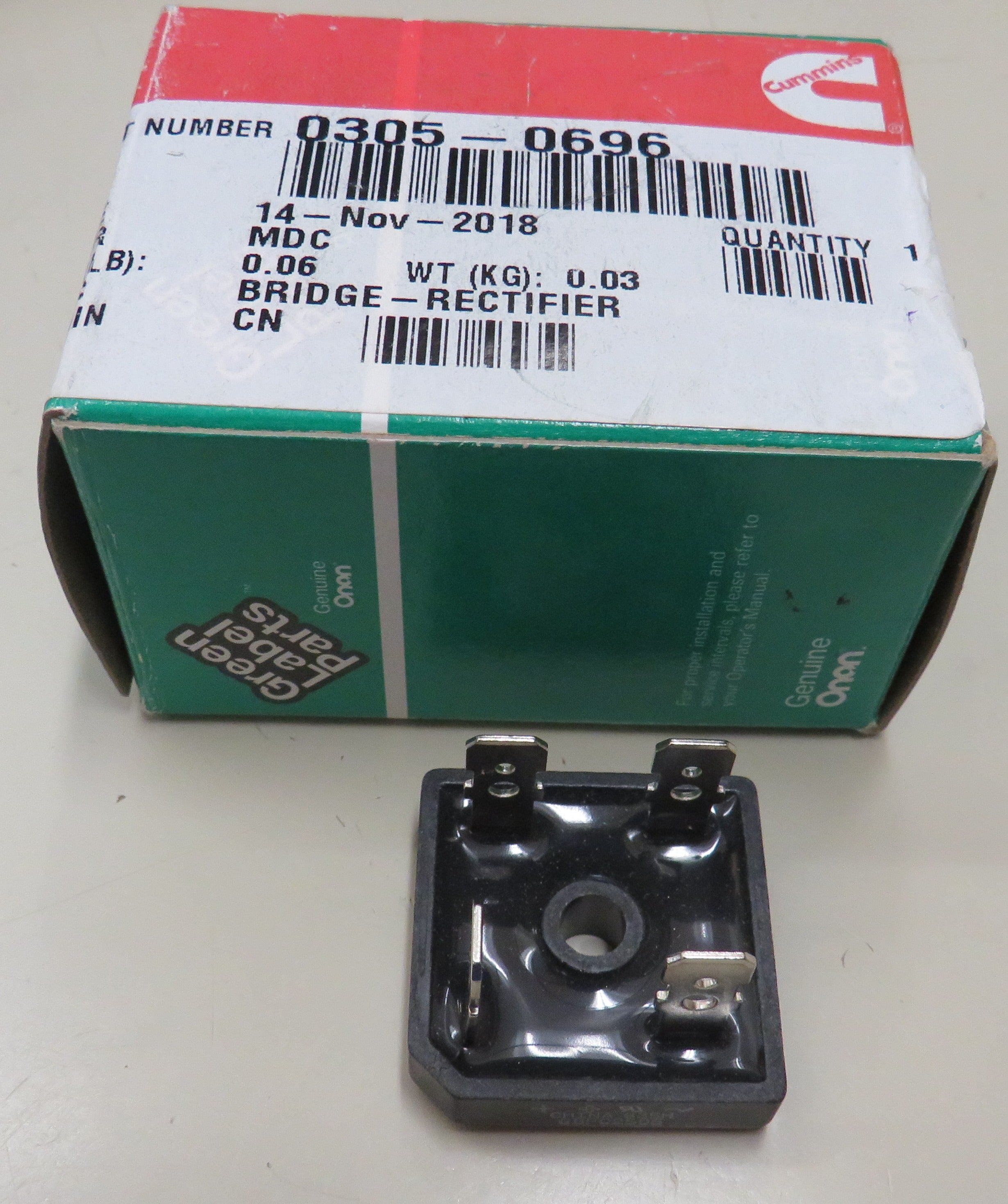 Onan 305-0696 Bridge Rectifier 1/10/2025 THIS PART IS IN STOCK 1/10/2025