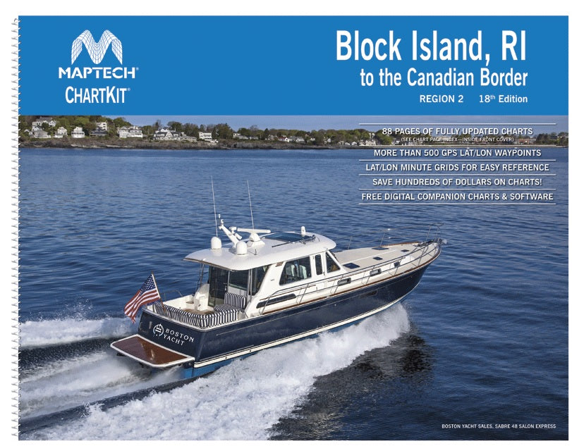 Block Island, RI to the Canadian Border Region 2, 18th Edition Richardson's Maptech Chartkit 5/30/2024 THIS CHART IS IN STOCK 5/30/2024