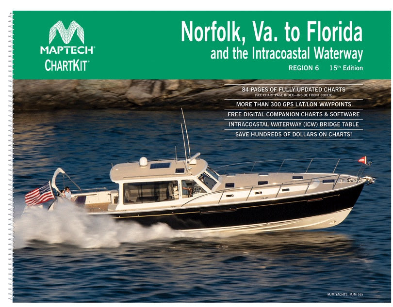 Richardson's Maptech Chartkit Norfolk, VA to Florida and the Intracoastal Waterway Region 6, Edition 15 5/30/2024 THIS CHART IS IN STOCK 5/30/2024