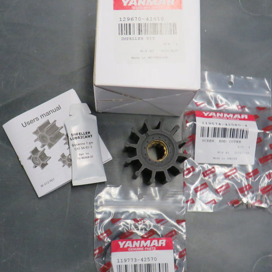 Yanmar 129670-42610 Impeller Kit 3JH3E, 3JH4E, 4JH3E, 4JH4E (Same as Johnson 09-1027) Replaces 129670-42531 1/16/2025 THIS PART IS IN STOCK 1/16/2025