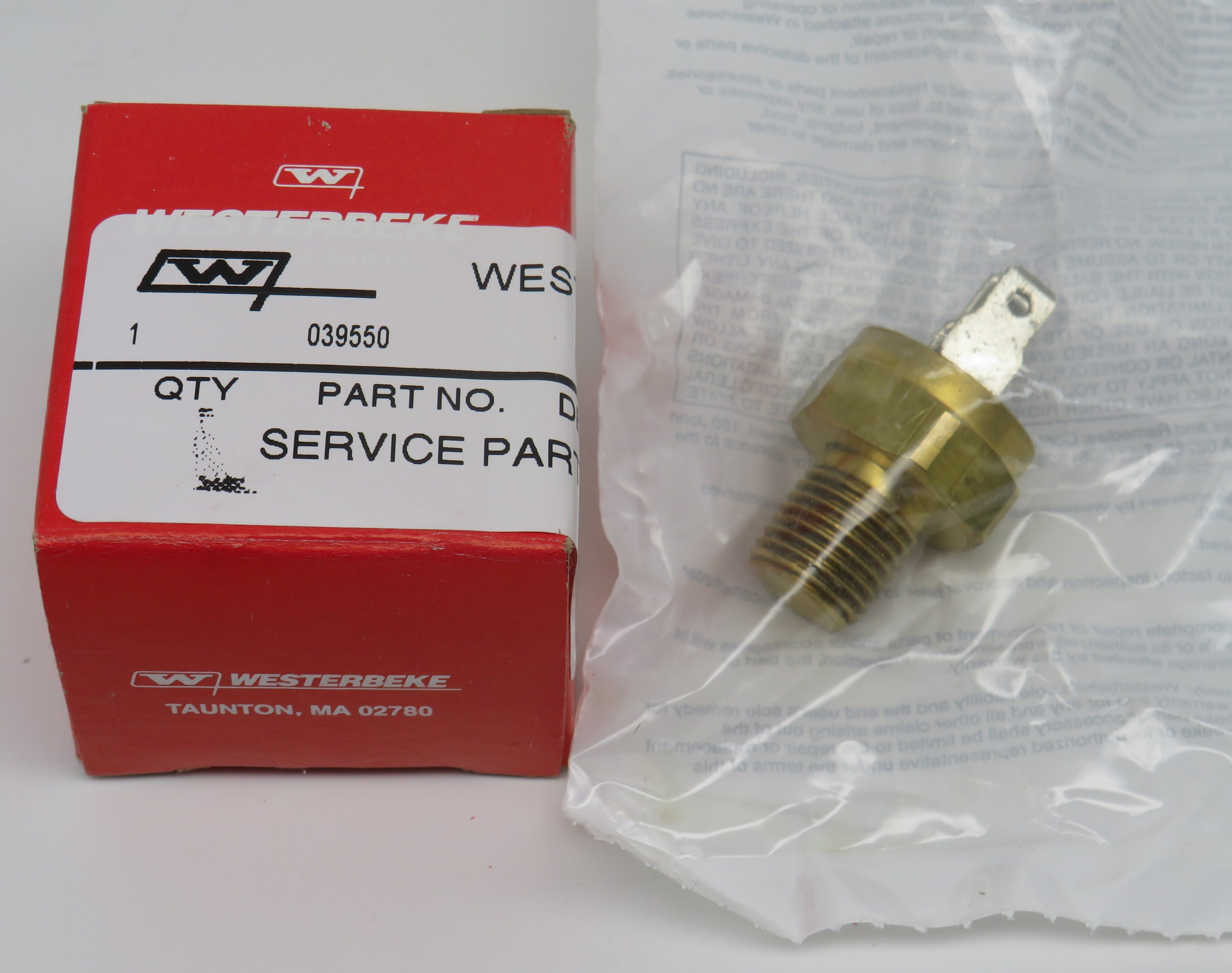 39550 Westerbeke Switch Replaces 30096 3/5/2025 THIS PART IS IN STOCK 3/5/2025