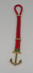 Unisex Leather Handmade Braided Cuff Anchor Bangle Bracelet Wristband Red-Gold 12/12/2024 THIS PART IS IN STOCK 12/12/2024