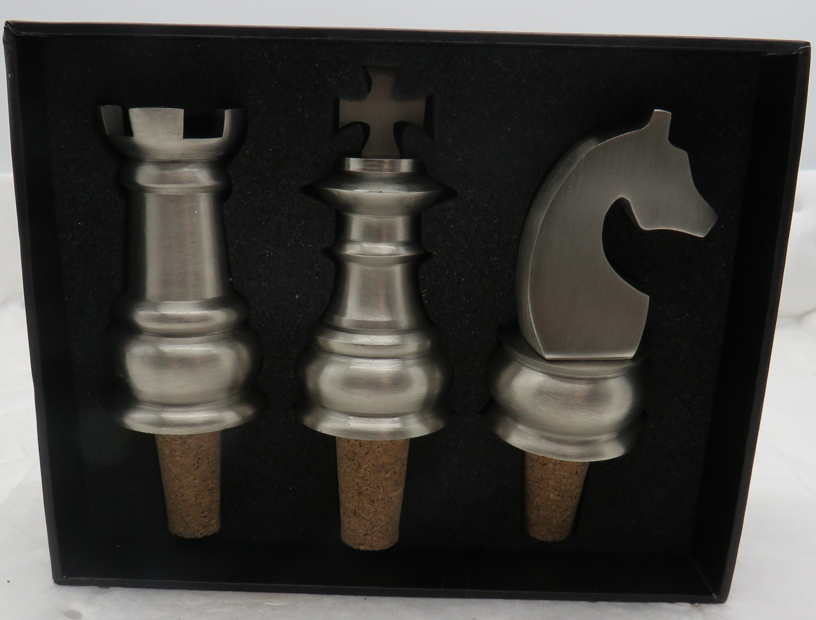 Authentic Models Aluminum Chess Bottle Stopper 3 Set BA006 OBSOLETE Discontinued NLA 