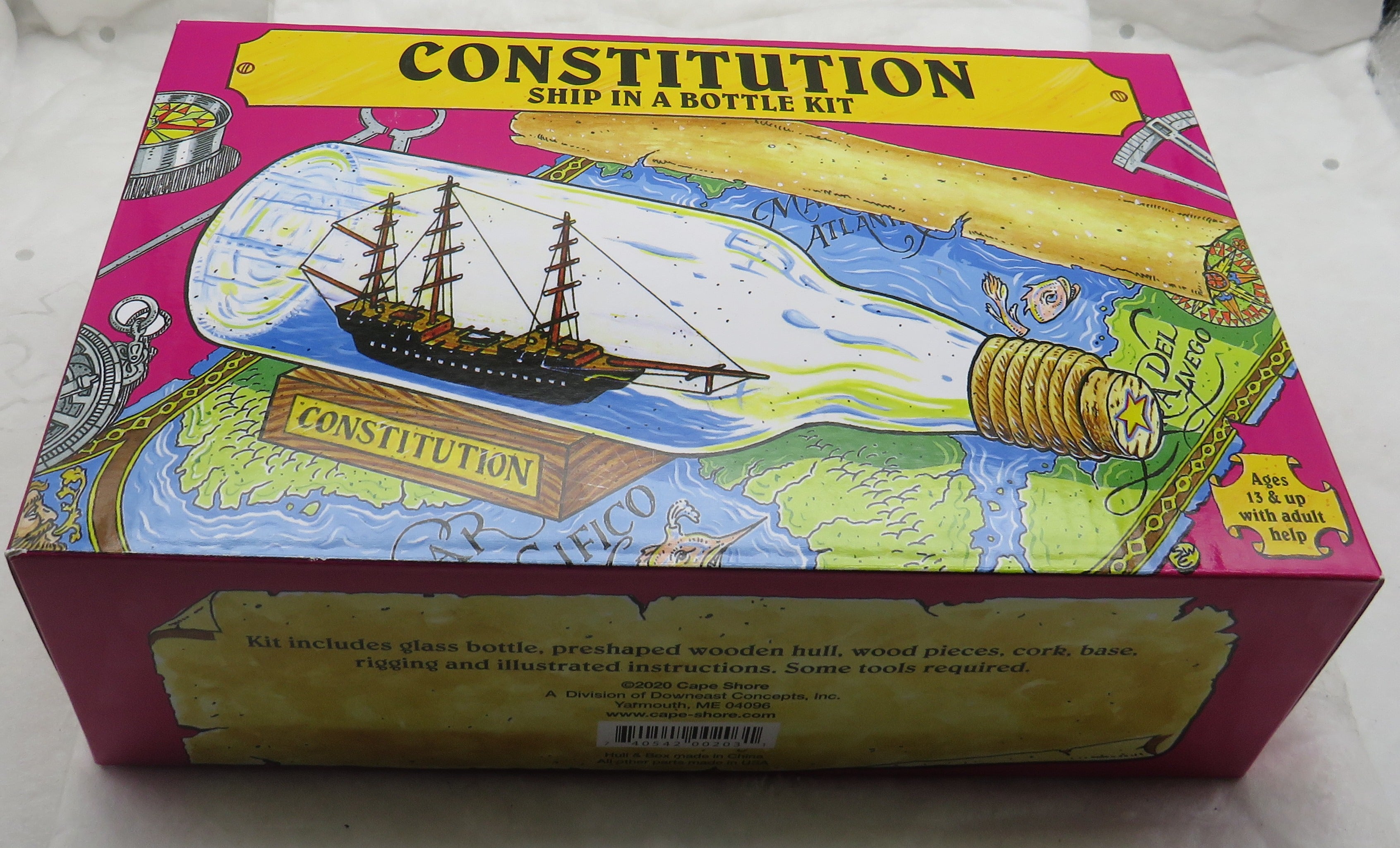 Ship In A Bottle Kit The Constitution From Woodcrafters Kit No 203 Ages  12-adult