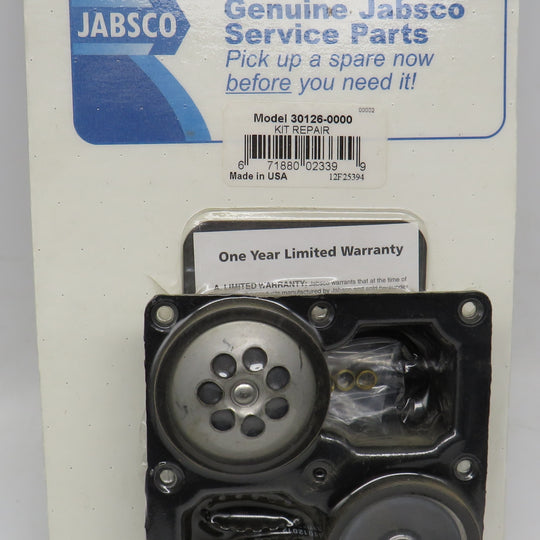 30126-0000 Jabsco Par Service Repair Kit For 36950 Series Pumps 8/12/2024 THIS PART IS IN STOCK 8/12/2024