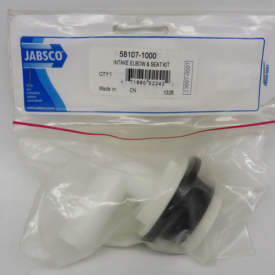 58107-1000 Jabsco Par Spud Elbow Assembly: Intake Seal & Elbow (Superseded 29048-0000) 3/15/2024 THIS PART IS IN STOCK 3/15/2024
