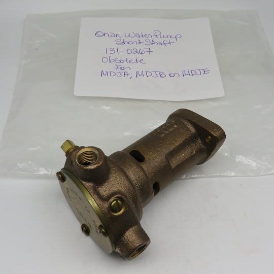 131-0267 Onan Water Pump Complete Short Shaft OBSOLETE For MDJA, MDJB or MDJE 10/25/2024 THIS PART IS IN STOCK 10/25/2024