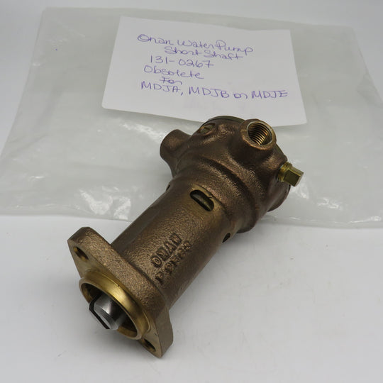 131-0267 Onan Water Pump Complete Short Shaft OBSOLETE For MDJA, MDJB or MDJE 10/25/2024 THIS PART IS IN STOCK 10/25/2024