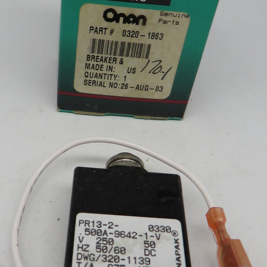 320-1863 Onan Circuit Breaker Assembly 8/7/2024 THIS PART IS IN STOCK as of 8/7/2024